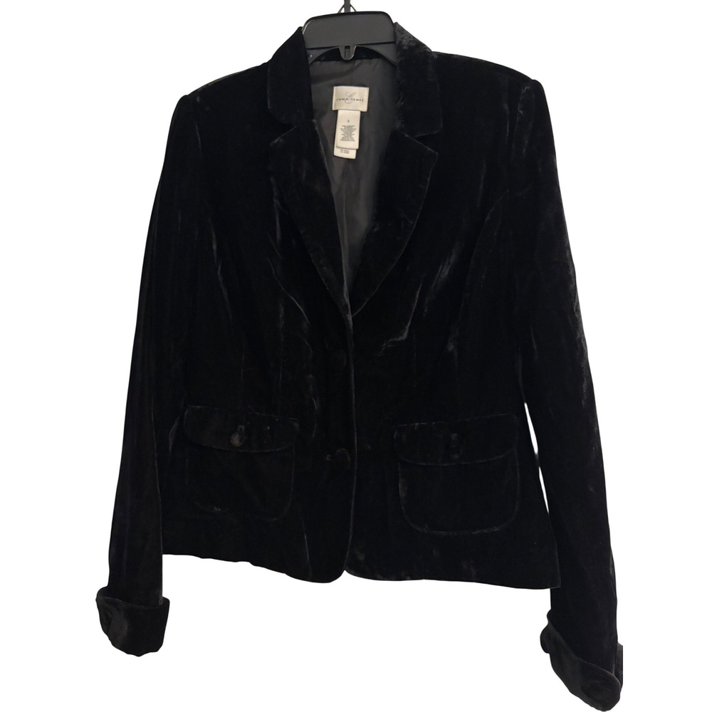 Emma James Velvet Blazer 8 Black, Chic, Blazer, Jacket, Professional, Holiday